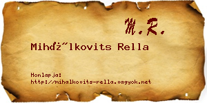 Mihálkovits Rella névjegykártya